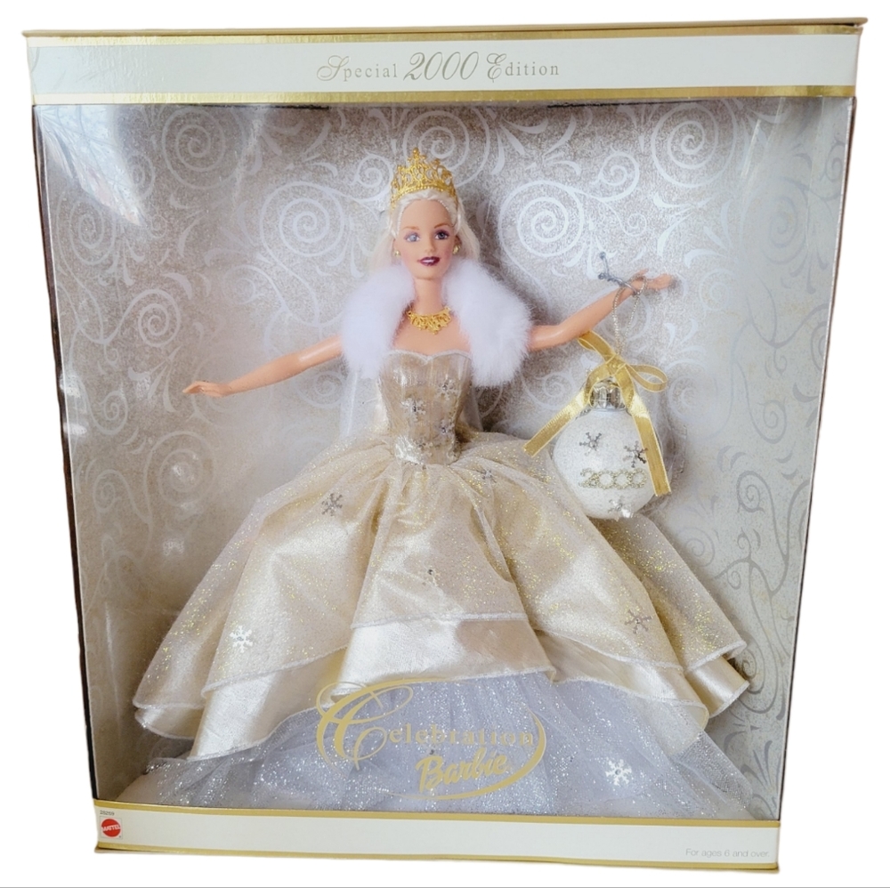 NIB Y2K Mattel 2000 Celebration Barbie Doll with Ornament